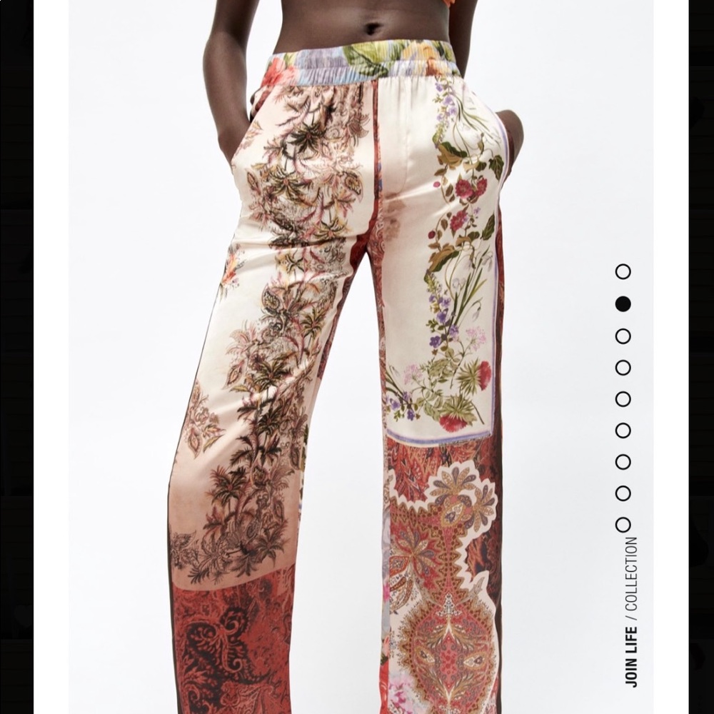 Patchwork printed pants